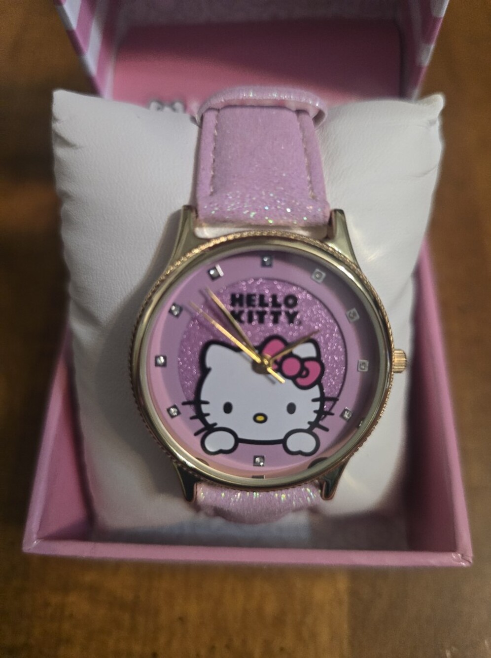 Hello Kitty Pink Glitter Dial Watch